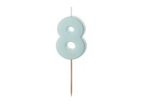 Świeczka urodzinowa Cyferka 8 jasny niebieski 5.5 cm
