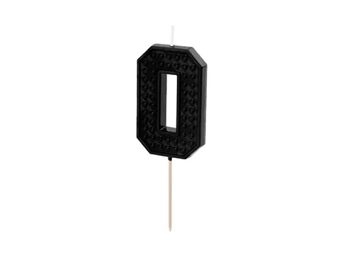 Świeczka urodzinowa Cyferka 0 6 cm czarny