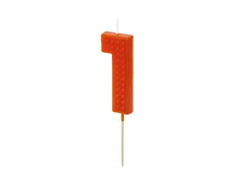 Świeczka urodzinowa Cyferka 1 6 cm czerwony