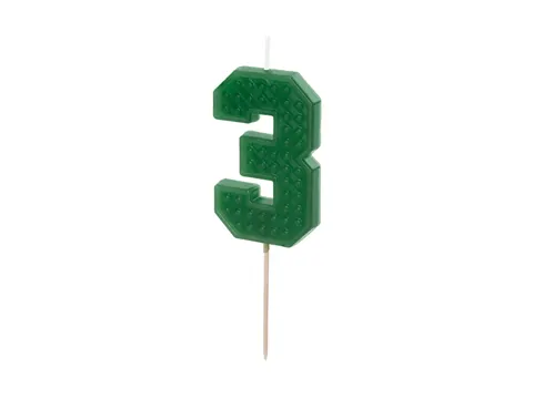 Świeczka urodzinowa Cyferka 3 6 cm zielony
