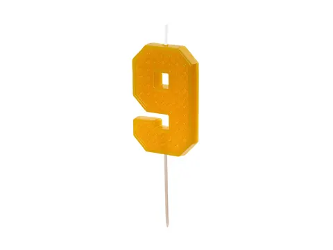 Świeczka urodzinowa Cyferka 9 6 cm żółty