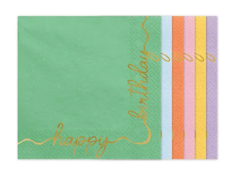 Serwetki Happy Birthday 33x33 cm