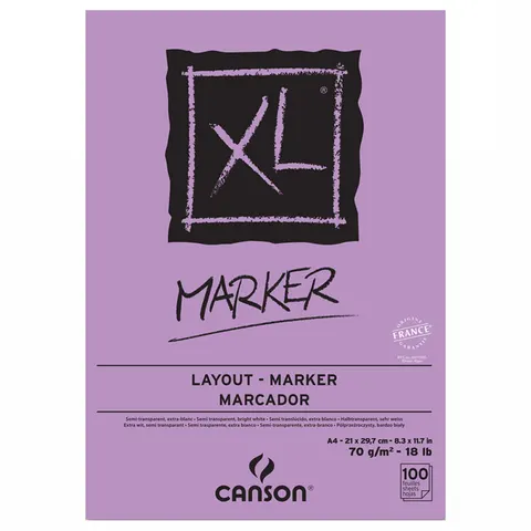 Blok do markerów Canson Marker XL - A4, 70 g, 100 ark.