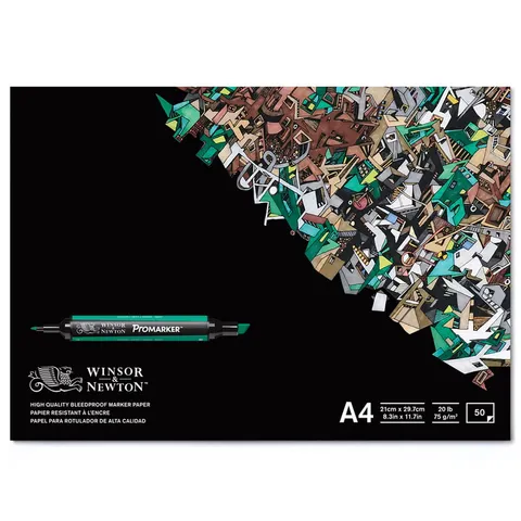 Blok do markerów Winsor & Newton Bleedproof - A4, 75 g, 50 ark.