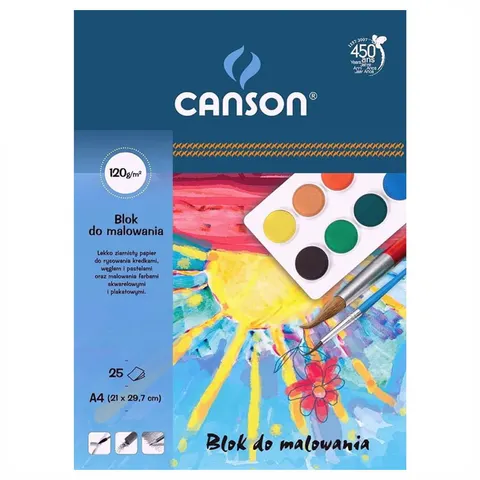 Blok do malowania Canson - A4, 120 g, 25 ark.