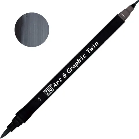 Pisak ZIG Art & Graphic Twin Kuretake - 008 Grey