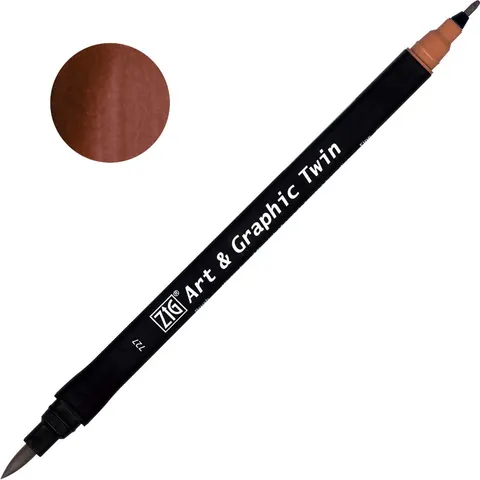 Pisak ZIG Art & Graphic Twin Kuretake - 727 Deep Redish Brown
