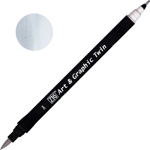 Pisak ZIG Art & Graphic Twin Kuretake - 084 Pale Grey