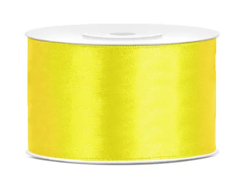 Tasiemka satynowa żółty 38 mm x 25 m