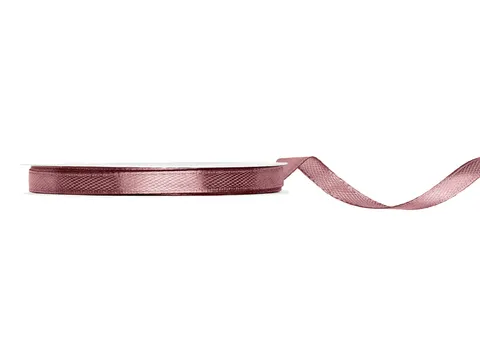 Tasiemka satynowa ciemny brudny róż 6 mm x 25 m