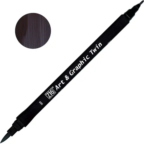 Pisak ZIG Art & Graphic Twin Kuretake - 009 Black