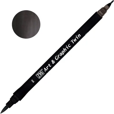 Pisak ZIG Art & Graphic Twin Kuretake - 890 Natural Grey