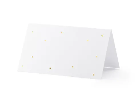 Wizytówki na stół - Kropki złoty 9,5 cm x 5,5 cm