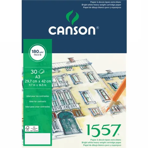 Blok do rysunku Canson 1557 Dessin - A3, 180 g, 30 ark.