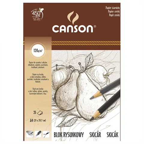 Blok do rysunku Canson - A3,120 g, 25 ark.