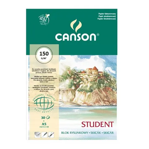 Blok do rysunku Canson Student - A5, 160 g, 30 ark.