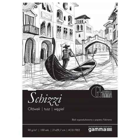 Blok do szkicu Gamma Fabriano Schizzi - A4, 90 g, 100 ark.