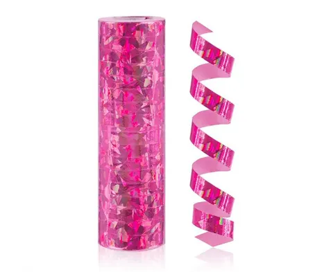 Serpentyna holograficzna różowa - 4 m 1 szt