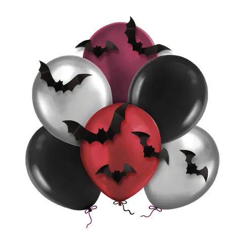 Balony Nietoperze na Halloween 27 cm 12 cali 6 szt