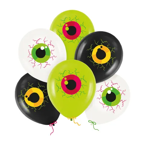Balony Halloween Oczy 27 cm 12 cali 6 szt