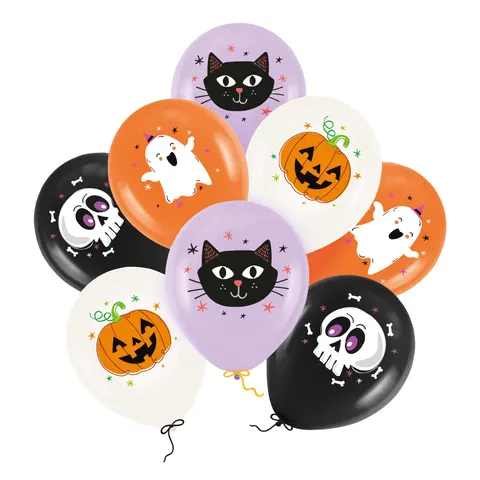 Balony na Halloween 27 cm 12 cali 8 szt