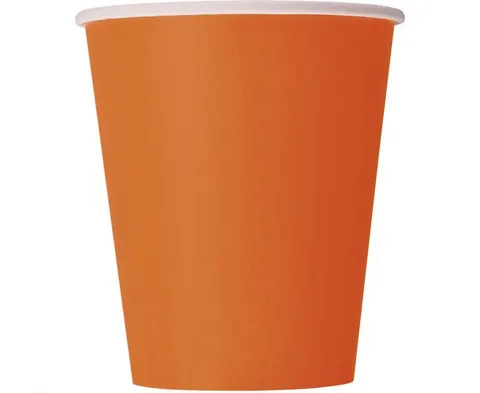 Kubeczki papierowe pomarańczowe 250 ml. 14 szt