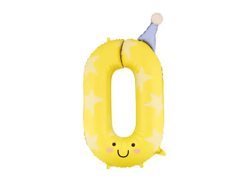 Balon foliowy Cyfra 0 86cm żółty