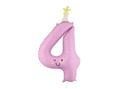 Balon foliowy Cyfra 4 86cm lawendowy