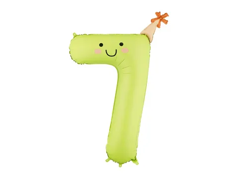 Balon foliowy Cyfra 7 86cm jasny zielony