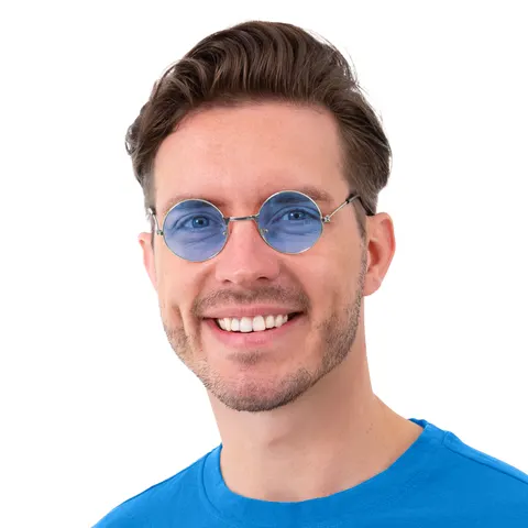 Imprezowe okulary Lenonki niebieskie