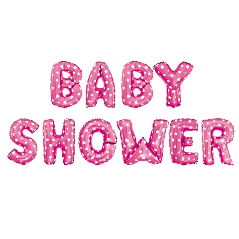 Balon foliowy BABY SHOWER różowe w serca N