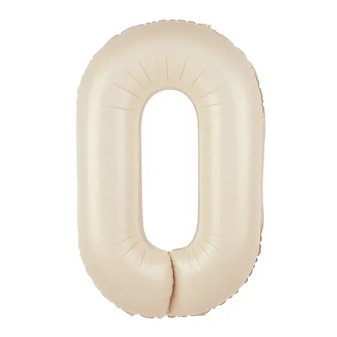 Balon foliowy cyfra 0 kremowy 100cm