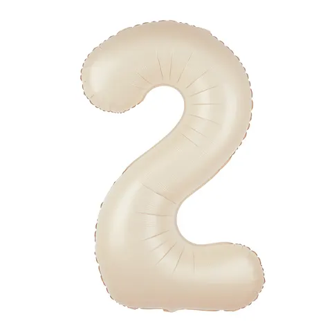 Balon foliowy cyfra 2 kremowy 100cm