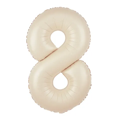 Balon foliowy cyfra 8 kremowy 100cm