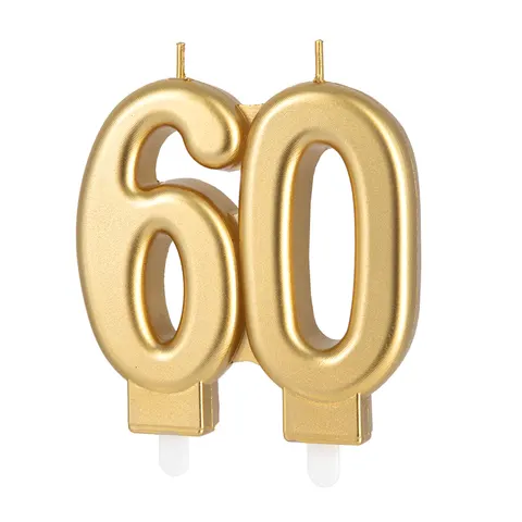 Świeczka złota cyfra 60