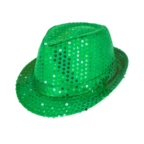 Kapelusz cekinowy zielony
