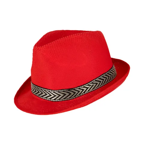 Kapelusz trilby czerwony