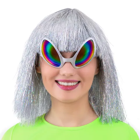 Imprezowe okulary UFO srebrne