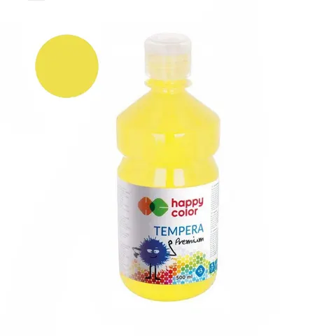 Farba tempera Premium Happy Color 500ml - 10 Cytrynowy