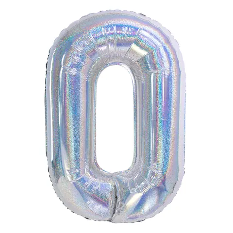 Balon foliowy cyfra 0 holograficzny 100cm N