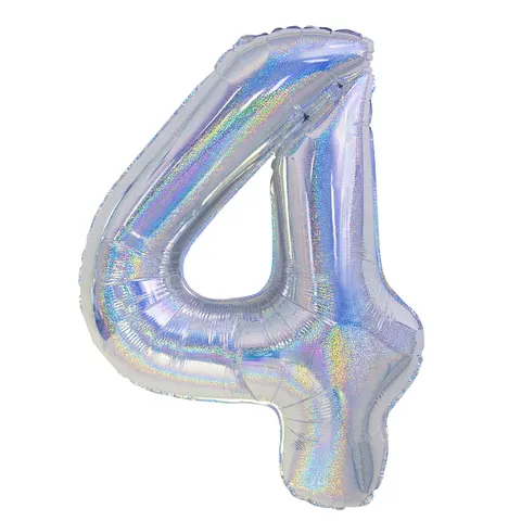 Balon foliowy cyfra 4 holograficzny 100cm