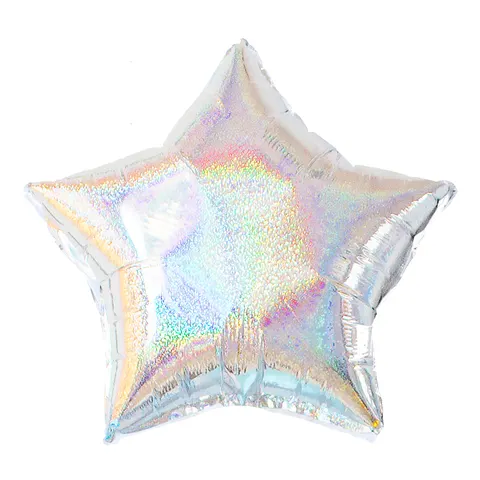Balon foliowy Gwiazda holograficzny srebrny 18cali