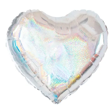 Balon foliowy Serce holograficzny srebrny 18cali