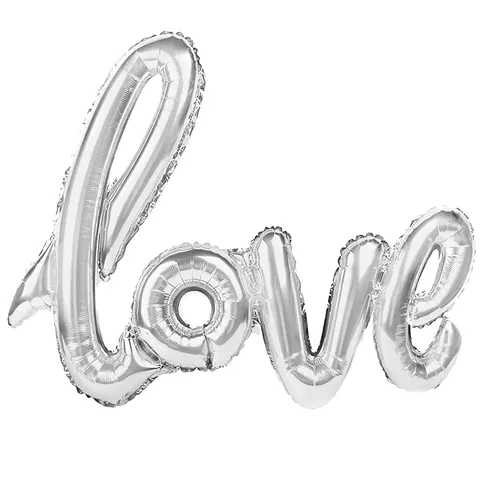 Balon foliowy napis love srebrny