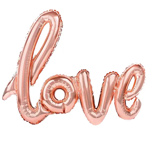 Balon foliowy napis Love rose gold
