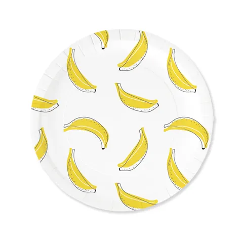 Talerzyk papierowy Banana party 9cali 6szt.