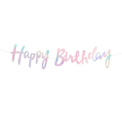 Baner happy birthday holograficzny 110cm