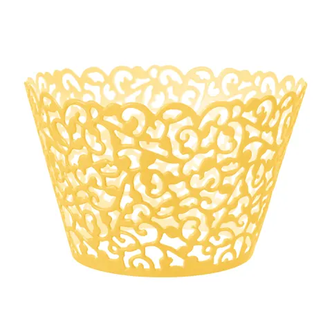 Papilotki do muffinek Koronka złote 10szt.