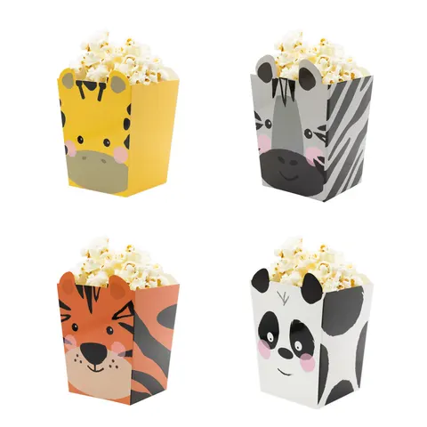 Pudełko na popcorn Zwierzątka 4 szt.