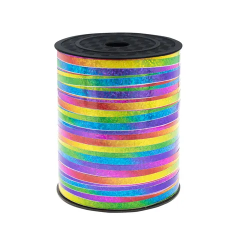 Wstążka plastikowa holograficzna multikolor 458m